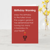 Carte Anniversaire Avertissement Un Joyeux Poème Anniver (Fleur jaune)