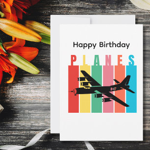 Carte Anniversaire B-17 Avion Vintage Aviation militaire