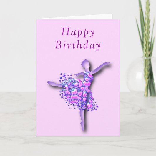 Carte Anniversaire Ballerina - Ballet Dancer Girl (Devant)