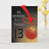 Carte ANNIVERSAIRE - Basket-ball - 13E (Fleur jaune)