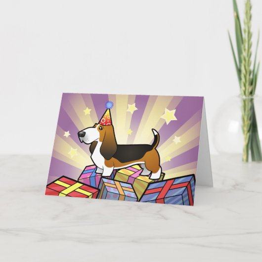 Carte Anniversaire Basset Hound (Devant)