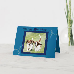 Carte Anniversaire Basset jolie et amusante