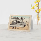 Carte Anniversaire - Basset sphinx (Fleur jaune)