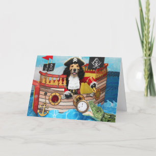 Carte Anniversaire Bateau Pirate Golden Retriever