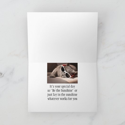 Carte Anniversaire Be Sunshine Fun Chat (Intérieur)