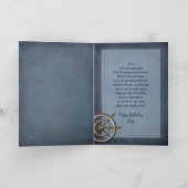 Carte Anniversaire, beau-fils, la roue du bateau, barre (Intérieur)