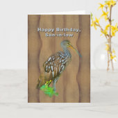 Carte Anniversaire, beau-fils, oiseau de marais de (Fleur jaune)