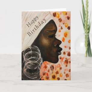 Carte Anniversaire Beauté Africaine Peinture femme