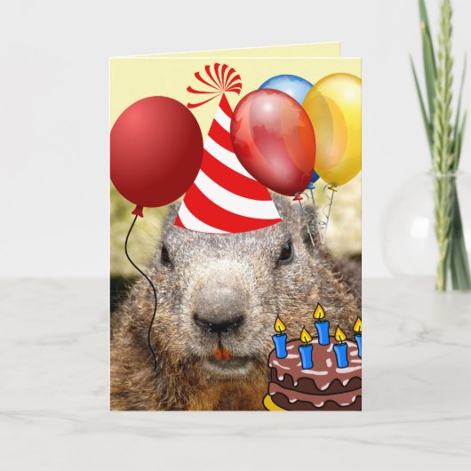 CARTE ANNIVERSAIRE BEAVER AMUSANT ANNIVERSAIRE ACCUEILLI (Devant)
