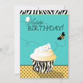 Carte Anniversaire Bee & Cupcake (Devant)