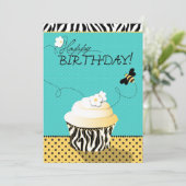 Carte Anniversaire Bee & Cupcake (Debout devant)