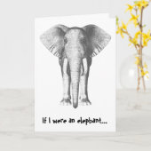 Carte Anniversaire Belated - Elephant (Fleur jaune)