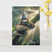 Carte Anniversaire Beldate avec Casquette de fête (Fleur jaune)