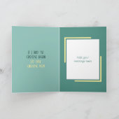 Carte Anniversaire belle femme jaune vert photo (Intérieur)