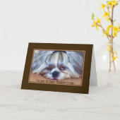 Carte Anniversaire, belle-fille, Chien Chih Tzu Sleepy S (Fleur jaune)