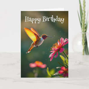 Carte Anniversaire Belle Fleurs d'Humminbird