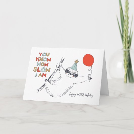 Carte Anniversaire Belt Sloth (Devant)