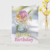 Carte Anniversaire, Bénédiction et Verse biblique (Fleur jaune)