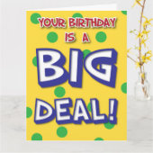 Carte anniversaire Big Deal (Fleur jaune)