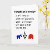 Carte Anniversaire bipartite, un poème drôle de joyeux (Fleur jaune)