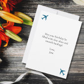 Carte Anniversaire Biplane Red Avion Nuages Aviation