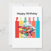 Carte Anniversaire Biplane Red Avion Nuages Aviation (Devant)