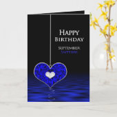 Carte Anniversaire - Birthstone - Septembre - Sapphire (Fleur jaune)