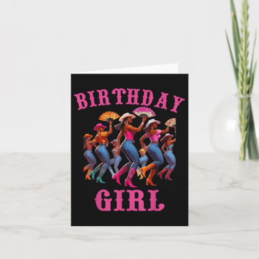 Carte Anniversaire Black Cowgirl Western (Devant)