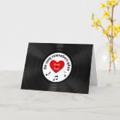 Carte Anniversaire Black Vinyl Record Avec Titre De Chan (Fleur jaune)