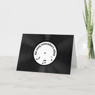 Carte Anniversaire Black Vinyl Record Avec Titre De Chan