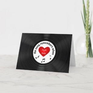 Carte Anniversaire Black Vinyl Record Avec Titre De Chan