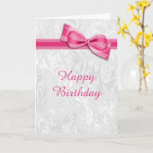 Carte Anniversaire blanc de femelle d'arc de Faux de (Fleur jaune)