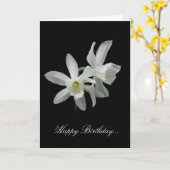Carte Anniversaire blanc de narcisse (Fleur jaune)