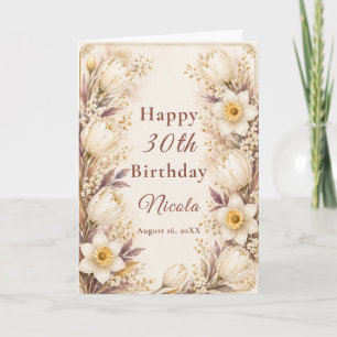 Carte Anniversaire Blanc et Champagne