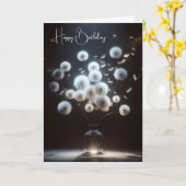Carte Anniversaire Blanc Fluffy Dandelions (Fleur jaune)