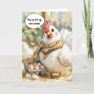 Carte Anniversaire Blanc Hen Avec Oeufs