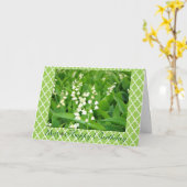 Carte Anniversaire blanc renversant du muguet de mai (Fleur jaune)