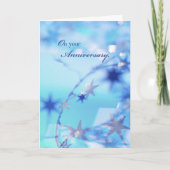 Carte Anniversaire, Bleu avec étoiles (Devant)