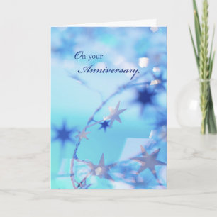Carte Anniversaire, Bleu avec étoiles