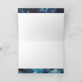 Carte Anniversaire bleu de galaxie d'aquarelle de (Intérieur)