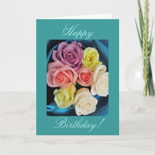 Carte Anniversaire - bleu turquoise (Devant)