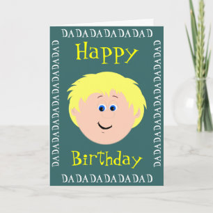 Carte Anniversaire Blonde Cheveux Papa du Fils