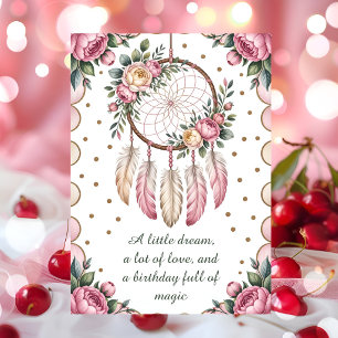 Carte Anniversaire Bohème Floral Neutre