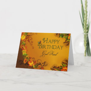 CARTE ANNIVERSAIRE - BON AMI - AUTMN FEUILLES