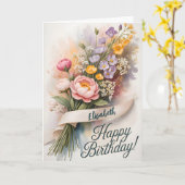 Carte Anniversaire botanique lunaire (Fleur jaune)