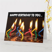 CARTE ANNIVERSAIRE BOUGIES GATEAU SURDIMENSIONNEE (Fleur jaune)