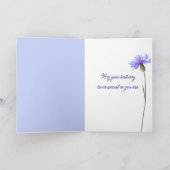 Carte Anniversaire Bouquet de Cornflower Bleu (Intérieur)