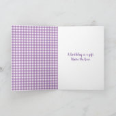 Carte Anniversaire Bow avec Daisy En vichy (Intérieur)