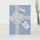 Carte Anniversaire Bow avec Daisy En vichy (Devant)