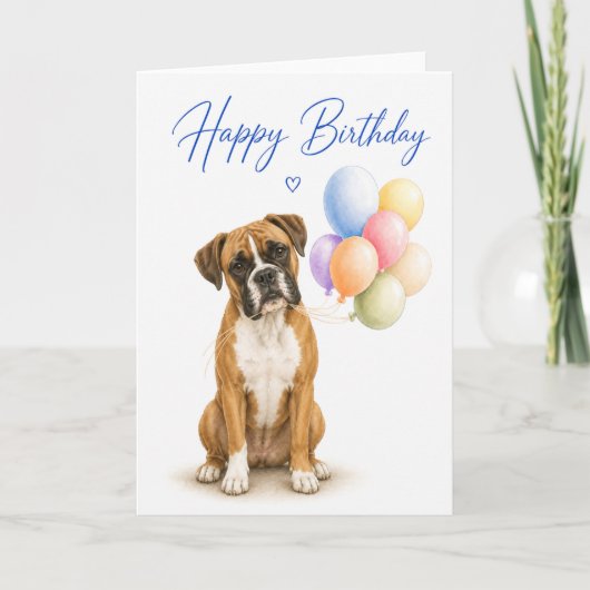 Carte Anniversaire Boxer (Devant)
